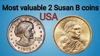 1979 Blob mint mark coin Susan B Anthony 1979 - 2000 coins value USA One dollar