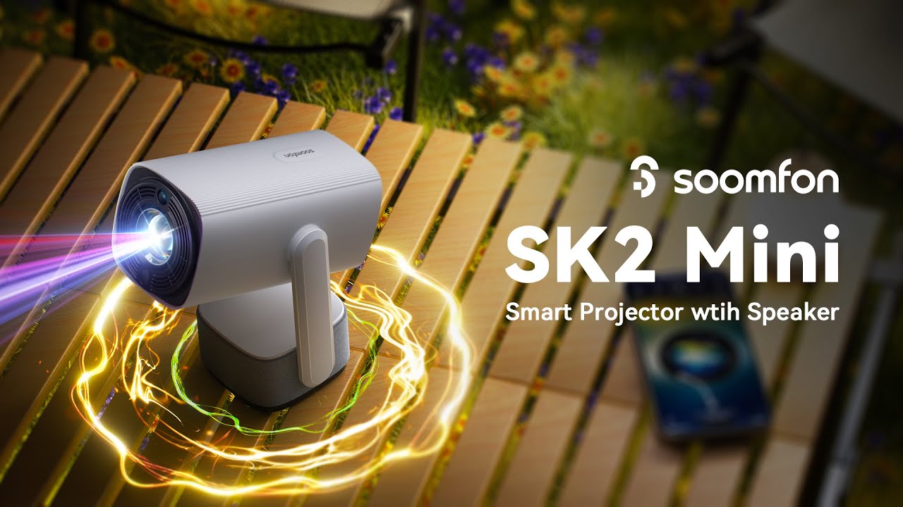 Somek Projector Soomfon SK2 Mini Projector with 6W Speaker 720P Native 4K input Support ...