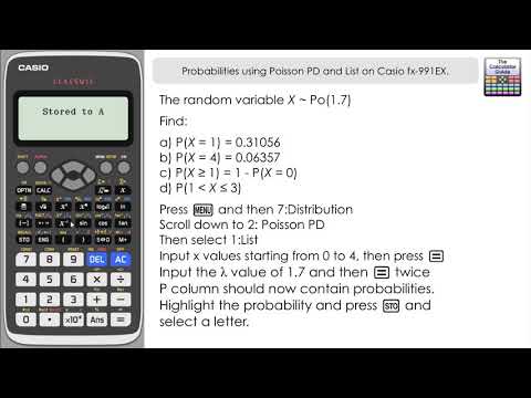 Poisson Probability Distribution (PDF) & List on Casio Classwiz fx-991EX fx-570EX