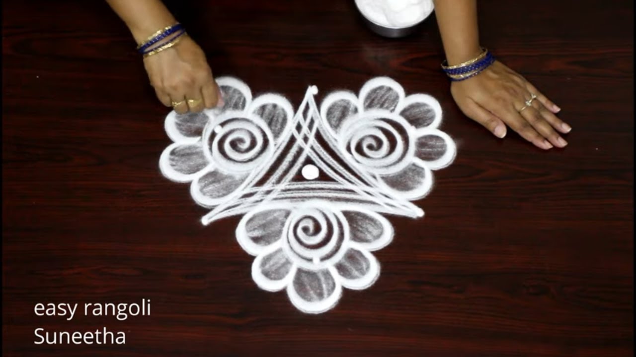 3 dots Latest rangoli & kolam designs by Suneetha || Simple & easy ...