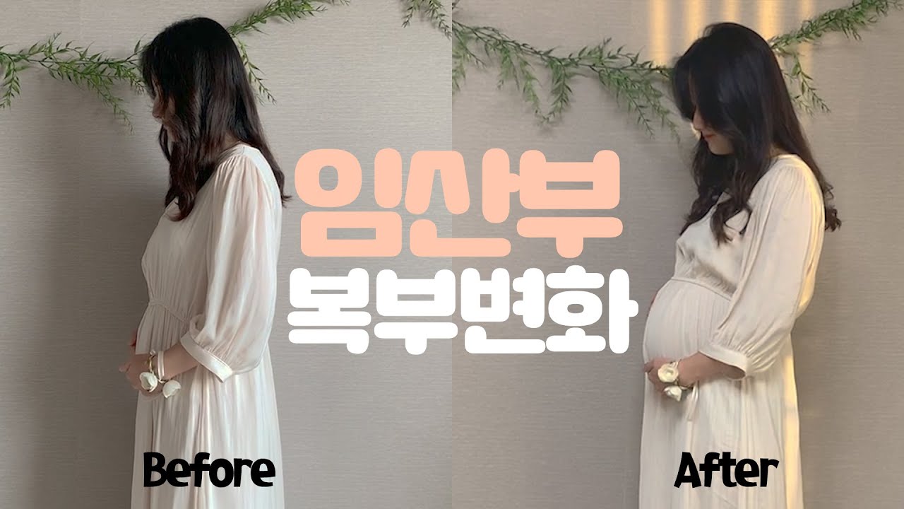 임산 초기부터 만삭까지 복부 변화 기록│임신브이로그 - YouTube