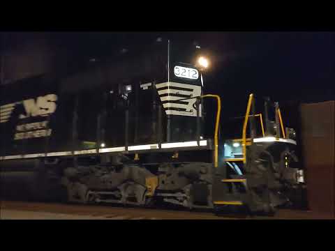 NS 3212 Runs Lite through Downtown Madison, AL, at Night