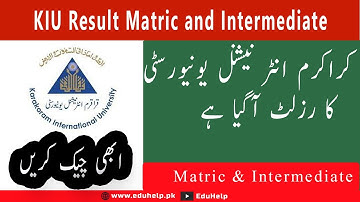 KIU SSC 9th 10th Class Result 2021 Online | KIU Result 2021 9th Class