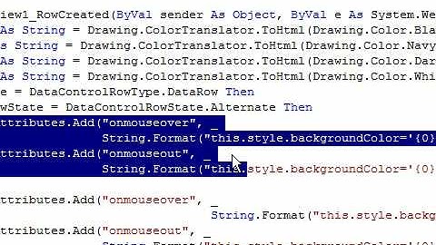 Add row effects to Gridview Row - Part 2 of 2