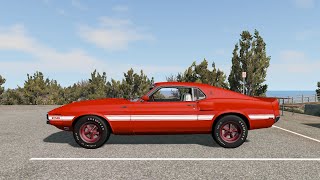 BeamNG.drive - Ford Mustang Shelby GT500 428 Cobra Jet 1969 - Car Show Test Drive Crash . 4K 60fps.