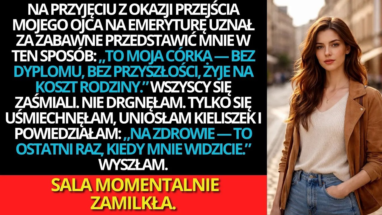 Ojciec wyśmiał mnie jako niewykształconą i bezwartościową — wtedy powiedziałam, kim jestem naprawdę
