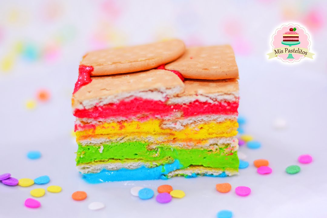 PAY DE LIMÓN ARCOÍRIS | SIN HORNO | MIS PASTELITOS