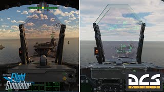 [FR] Comparatif MSFS Vs DCS  Carrier Landing - Atterrissage Porte-Avion DCS comparé à FS2020.