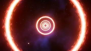 Flying Glow Fire Ring on the Space Background Loop 4K