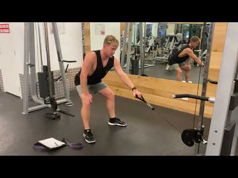 Single arm bent over cable row