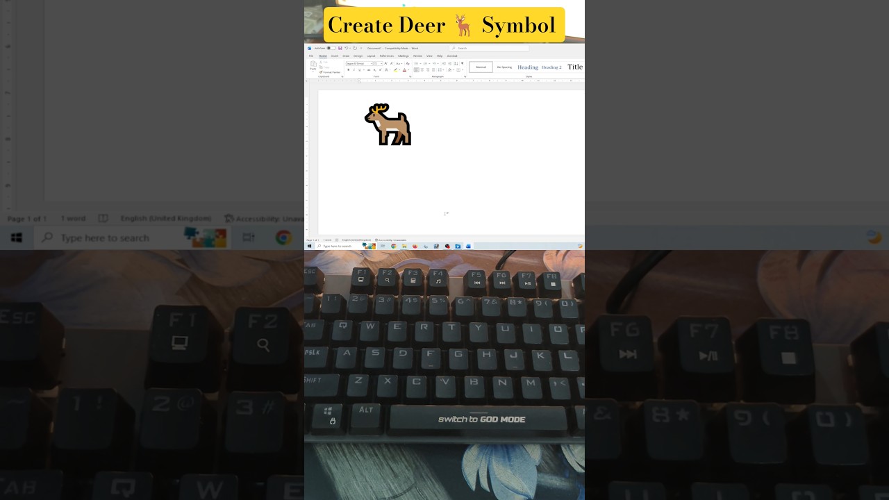 Create Deer Symbol in MS Word 