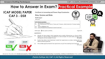 Practical Example from ICAP Model Exam Paper plus Exam Tips - CA CAF 3 DSR by Rahim Zulfiqar Ali