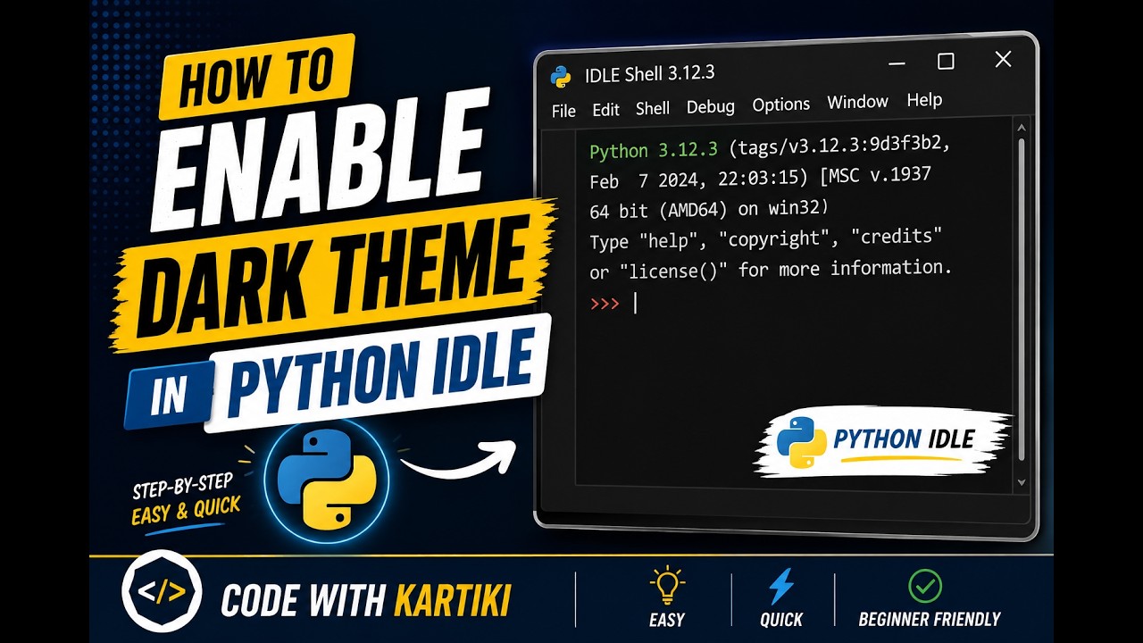 Python IDLE Change to Dark Theme | How to enable Dark Theme in Python's ...