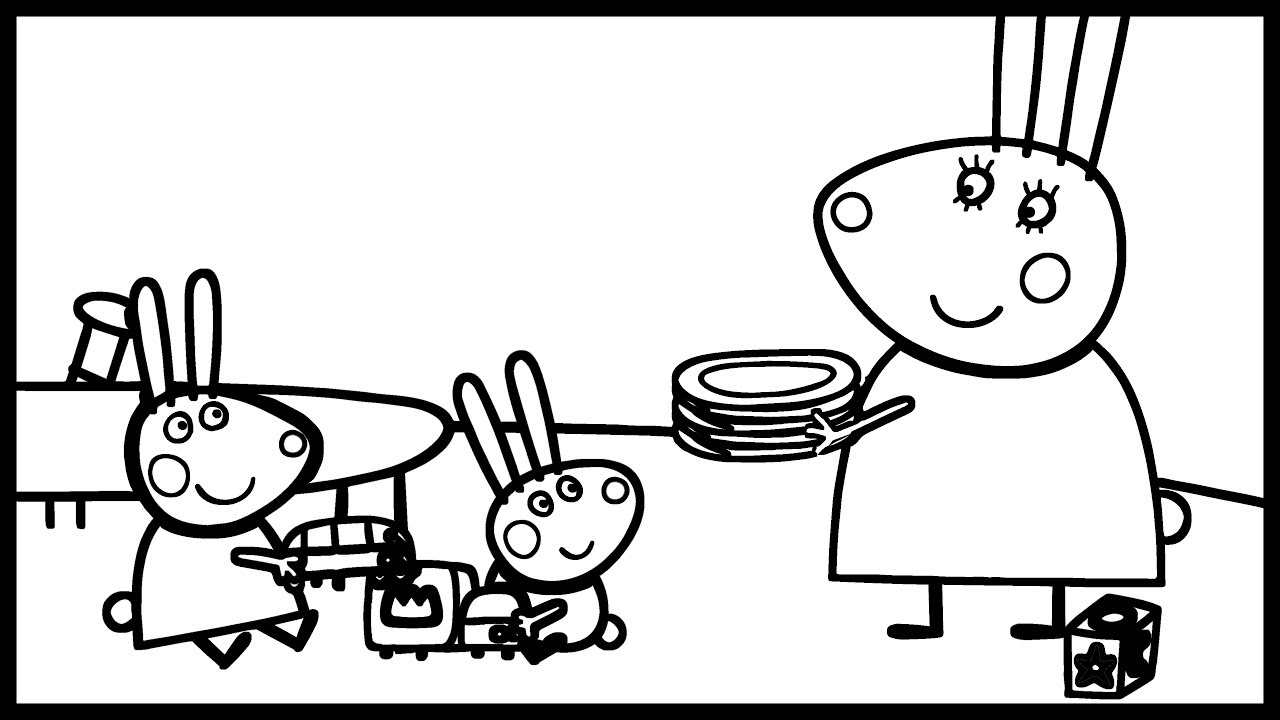 Miss Rabbit & Her Babes | Baby Draw & Coloring Pages for Children - YouTube