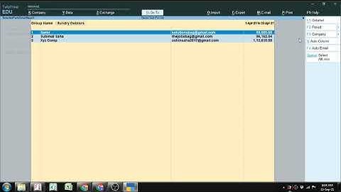Tally Addon : Auto Outstanding Email to All Party by one click for Tally Prime and Tally ERP 9