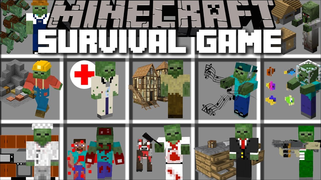 Minecraft Zombie Survival Games Fight And Survive The House Of Games Minecraft - roblox new game that blends minecraft second life and lego