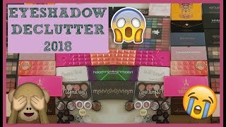 MAKEUP DECLUTTER 2018 | EYESHADOW PALETTES & SINGLES ♡♡♡