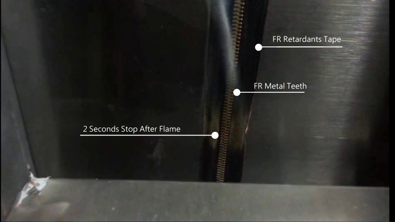 Fire retardant testing for metal zips - YouTube
