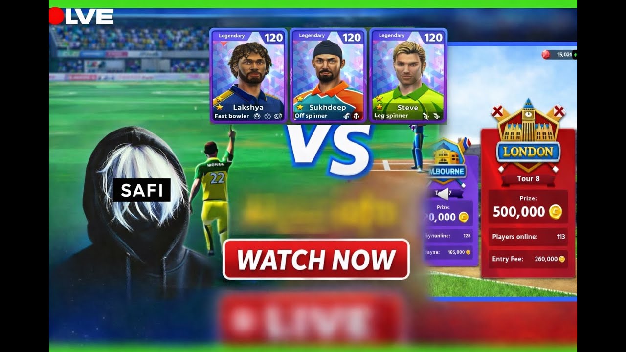 Cricket league game by miniclip live stream London game play by star safi 