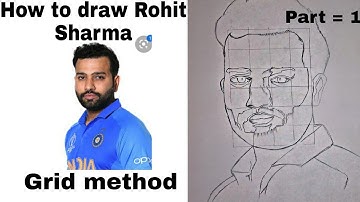 How to draw Rohit Sharma Step by Step // full sketch outline tutorial // reply to shubham dogra