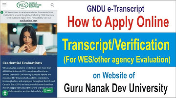 GNDU e Transcript How to Apply online for Transcript Verification GURU Nanak Dev University Amritsar