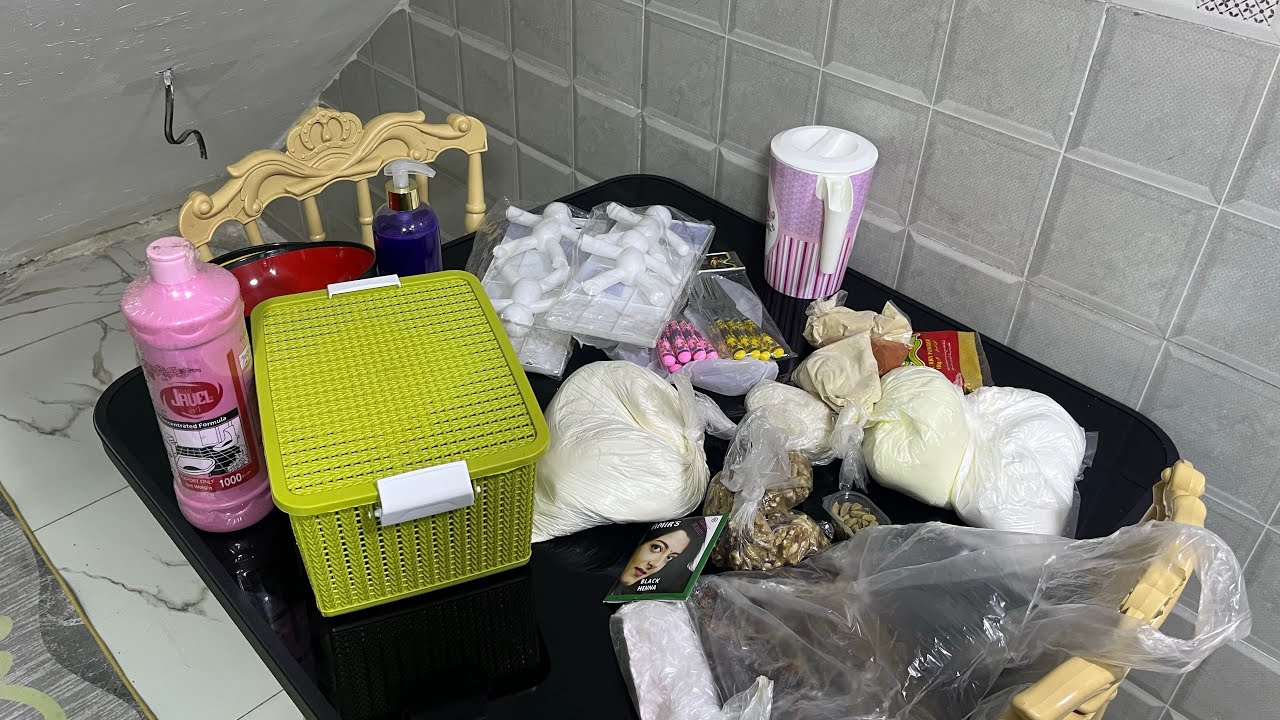 جزء من تنظيفات رمضان #مشترياتي من بهارات وغراض المطبخ. تفريزات  غسل وترتيبات البيت 🤲