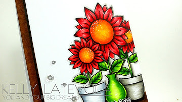 One Layer Copic card featuring Lawn Fawn