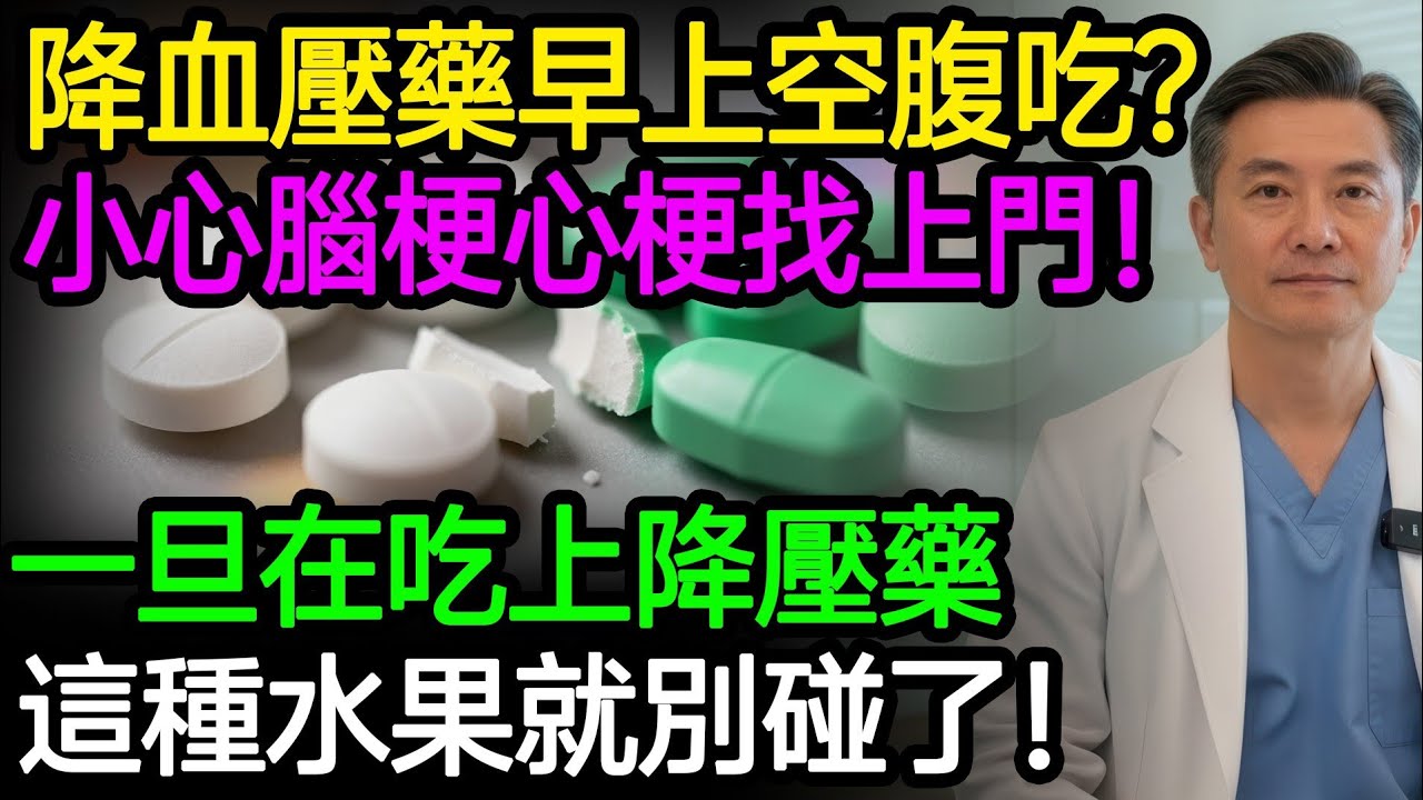 降血壓藥千萬別早上空腹吃，小心腦梗心梗找上門！一旦在吃上降壓藥，這種水果就別碰了！