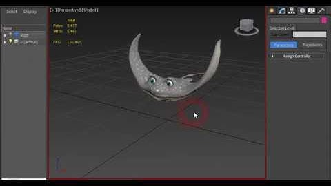 Cartoon manta swim animation