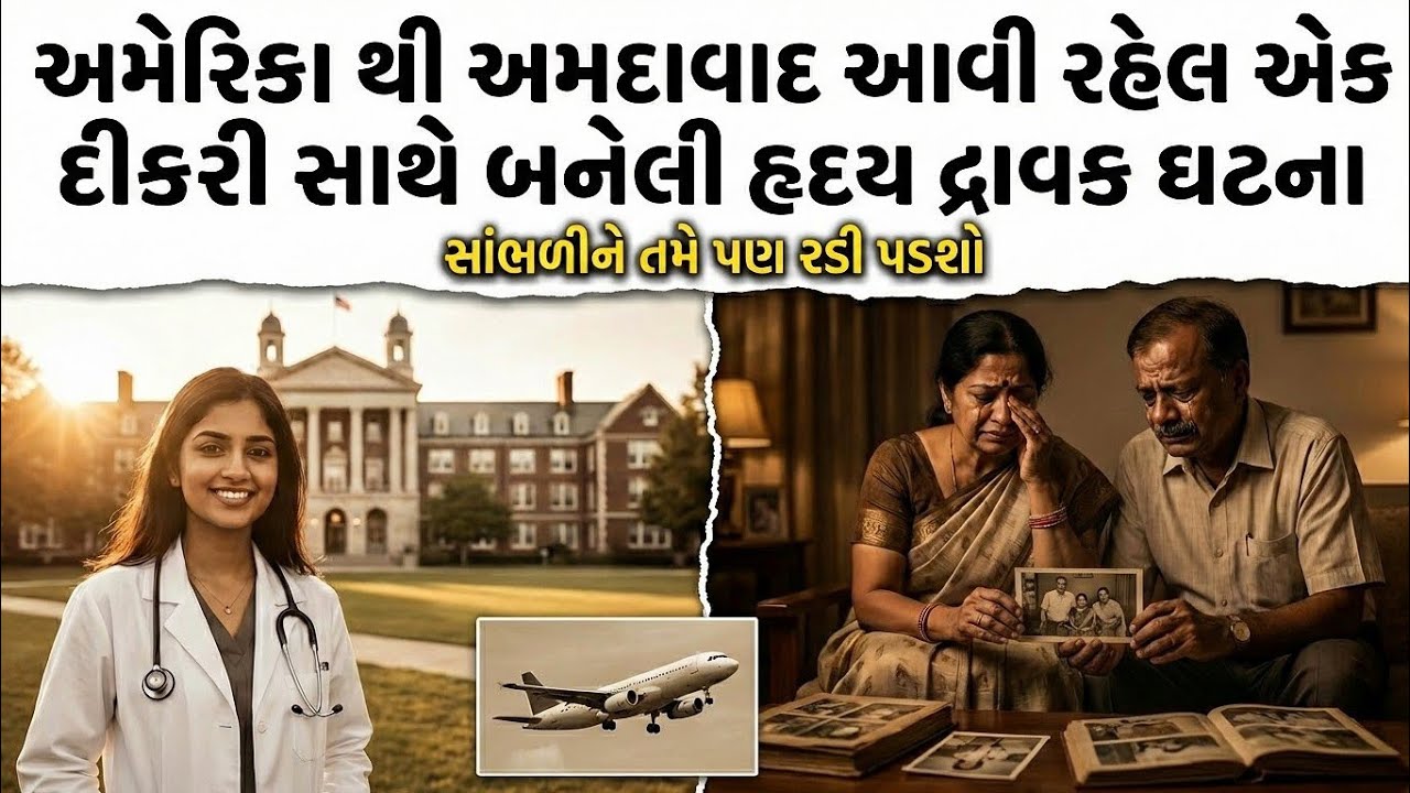 અમેરિકા થી અમદાવાદ આવી રહેલ એક દીકરી સાથે બનેલી હૃદય દ્રાવક ઘટના | emotional story Gujarati 