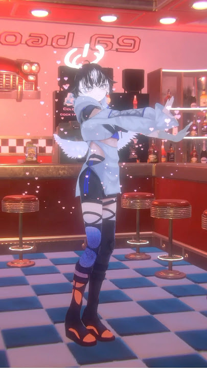[With my own 3D model] I tried dancing to 'V' Wacha Mecha Dance with lots of hearts on my fingert...