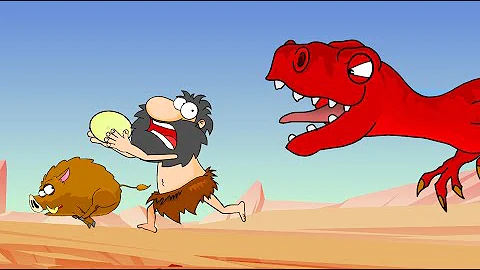 Episode 12: Dinosaur egg and spoon race | Prehistoric Man | Wild Boar #funny #trending #viral #happy