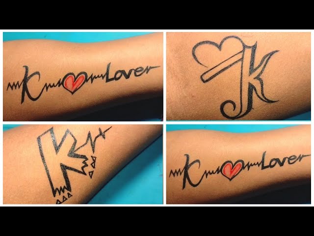 K Serif Capital Letter Temporary Tattoo - Set of 3 – Tatteco