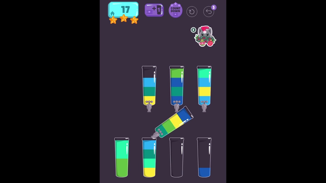 Cups - Water Sort Puzzle Level 17 ⭐️⭐️