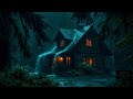 Cozy Cabin Rainstorm at Night | Heavy Rain for Deep Sleeping and Calm Mind Relaxation
