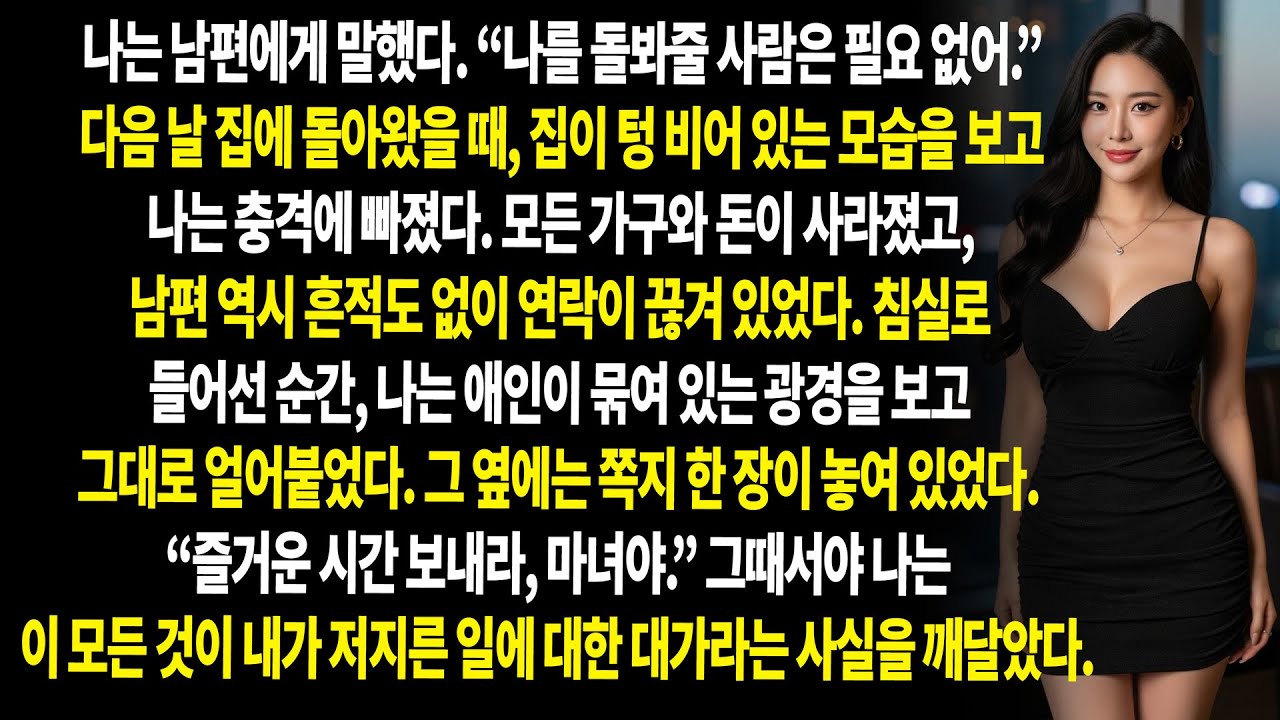 아내는 외도를 저지른 뒤, 자신의 행동을 정당화하기 위해 ‘오픈 결혼’을 요구했다.