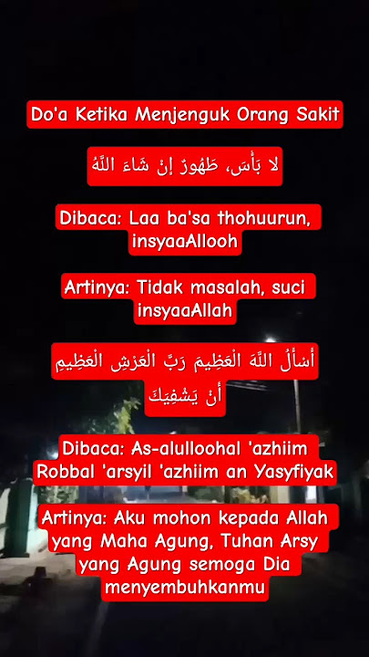 Do'a Ketika Menjenguk Orang Sakit #doa #sakit #shorts