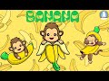 Banana cartoon fruits song for kids  dinosaur banana  fun fruits  tiny totz kidz