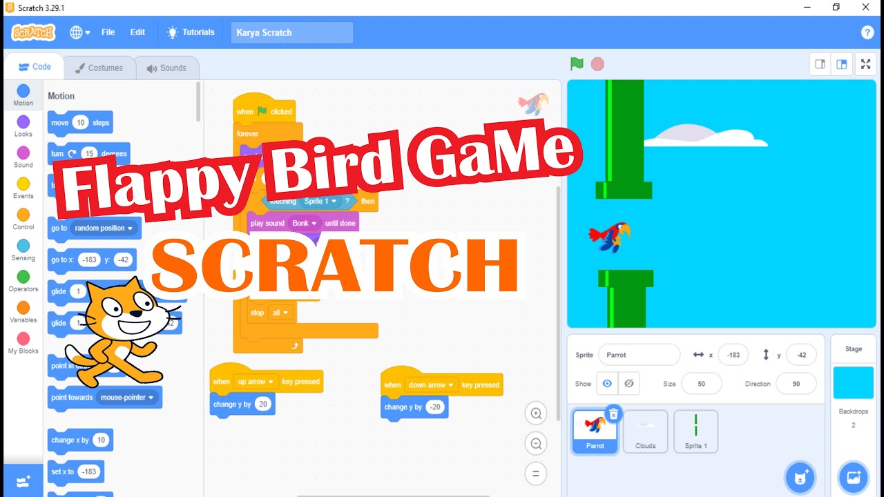 Membuat Flappy Bird Game Scratch || menarik n mudah