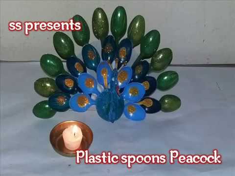 How To Make A Peacock From Plastic Spoons Crafts How To Make A Peacock From Plastic Spoons Crafts
