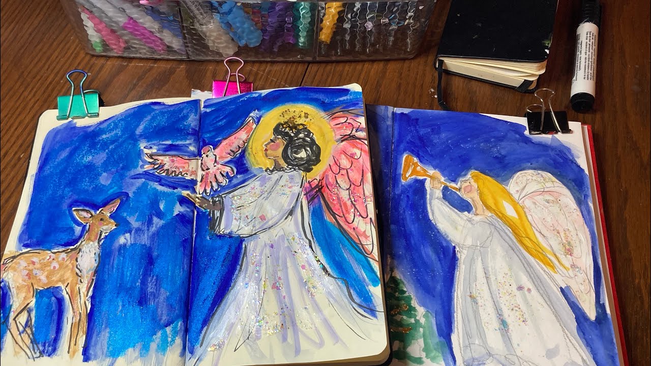 Simple Christmas Angels 🎨✨ How to Draw and Paint Art Tutorial