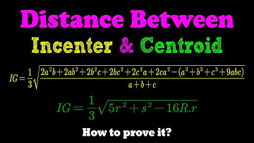 Distance Between Incenter & Centroid | Coordinate Geometry | JEE | CBSE | ISC