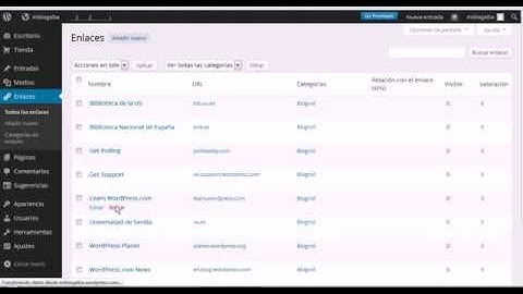Añadir enlaces en WordPress y hacer el Blogroll visible en nuestro Blog