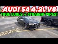 INSANE 2008 Audi S4 4.2L V8 TRUE DUAL EXHAUST w/ STRAIGHT PIPES!