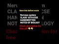 Nervous system CLASS 10TH ICSE #quickrevision #freenotes #shortnotes #class10thicse #2026 #Biology