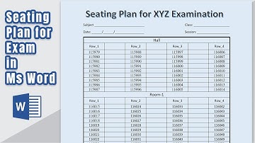 How to create Seating Plan for Exam in Ms word | Seating plan Techniques in Microsoft word