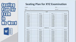 How to create Seating Plan for Exam in Ms word screenshot 1