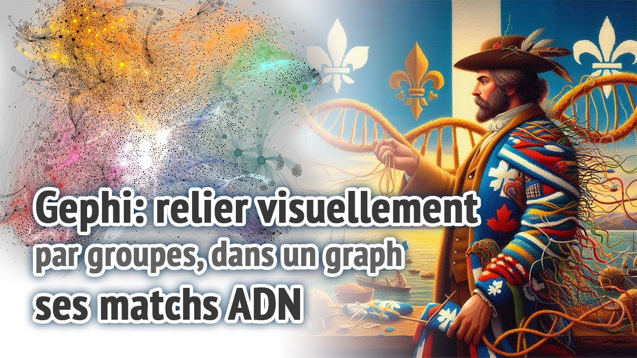Gephi - relier visuellement ses correspondances ADN par groupes