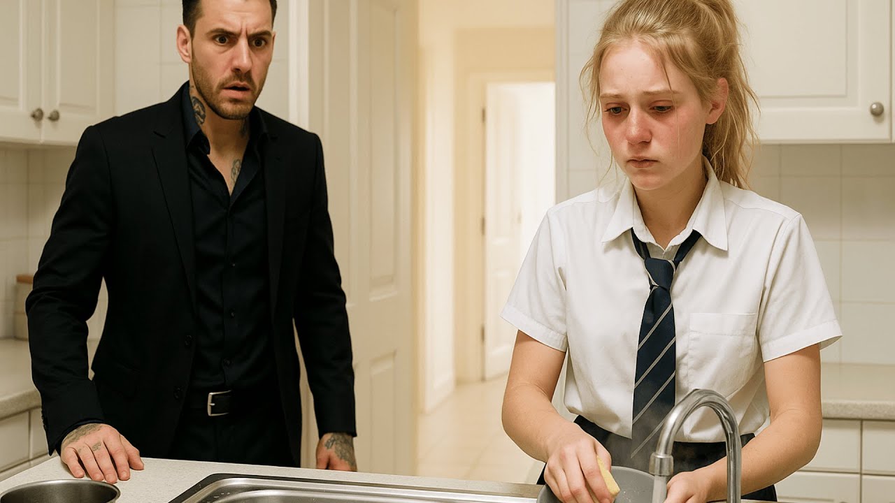 Mafia Boss  Saw His Maid's Daughter Washing Dishes At 3AM — Then Found Out Why She Skipped School