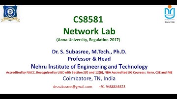 Dr. S. Subasree | CS8581| Network Lab | 9.  Implementation of Distance Vector Routing Algorithm